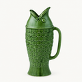 Fin ceramic jug in olive tone, 26cm
