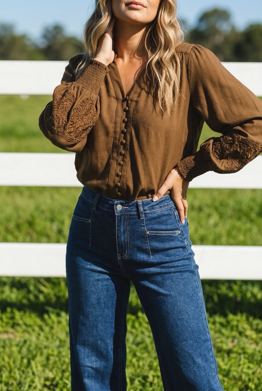 Parisa Brown Blouse