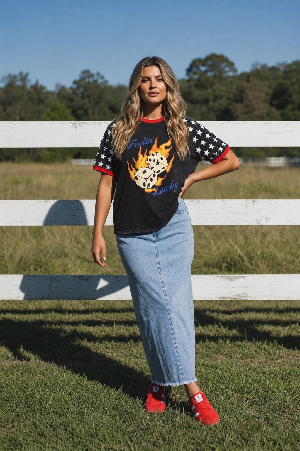 Feeling Lucky Black Tee