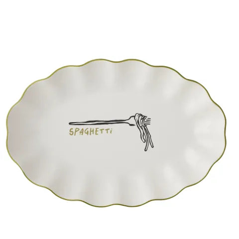 Mangiare Spaghetti Ceramic Dish