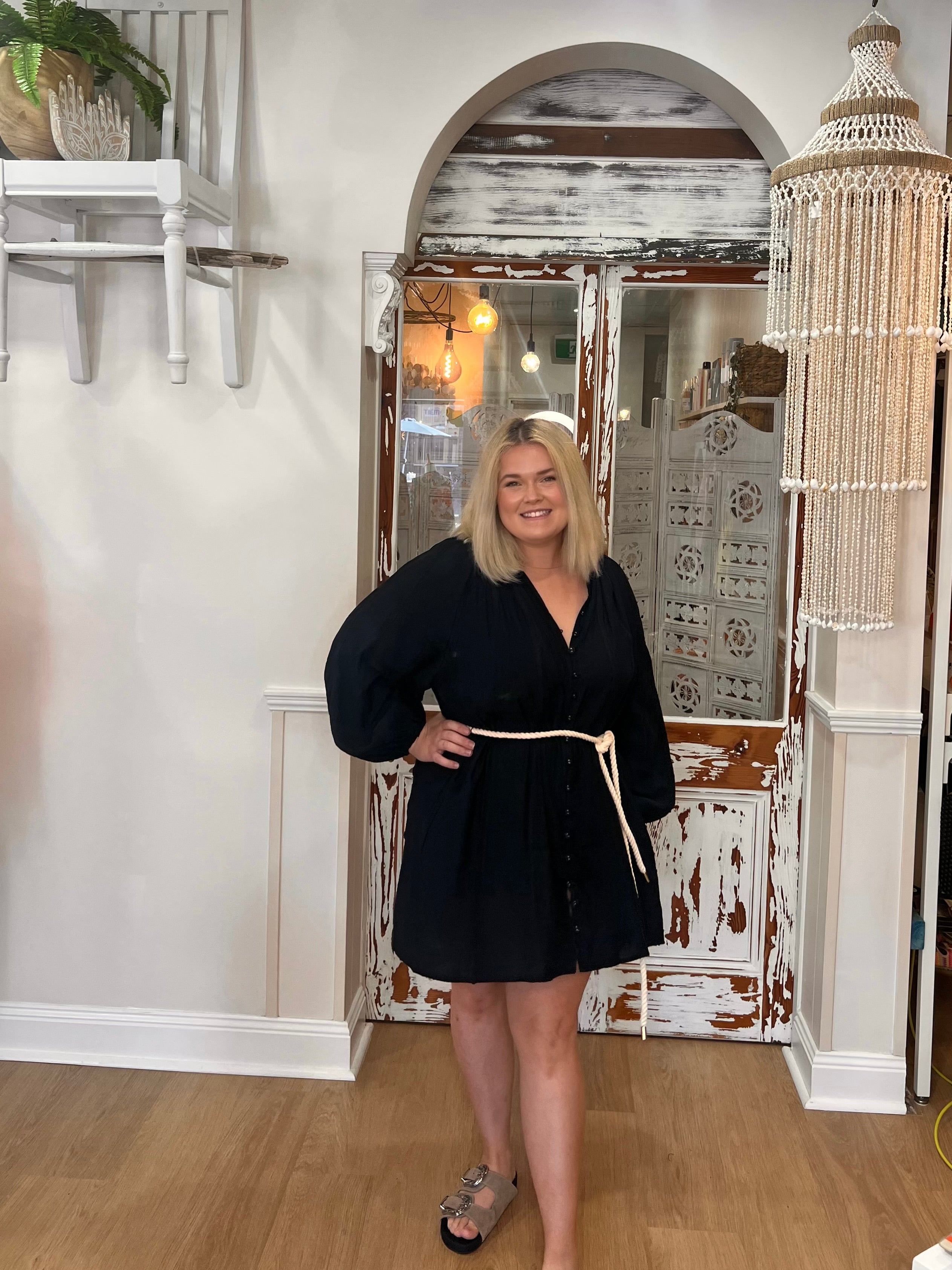 Coco Black Smock Dress