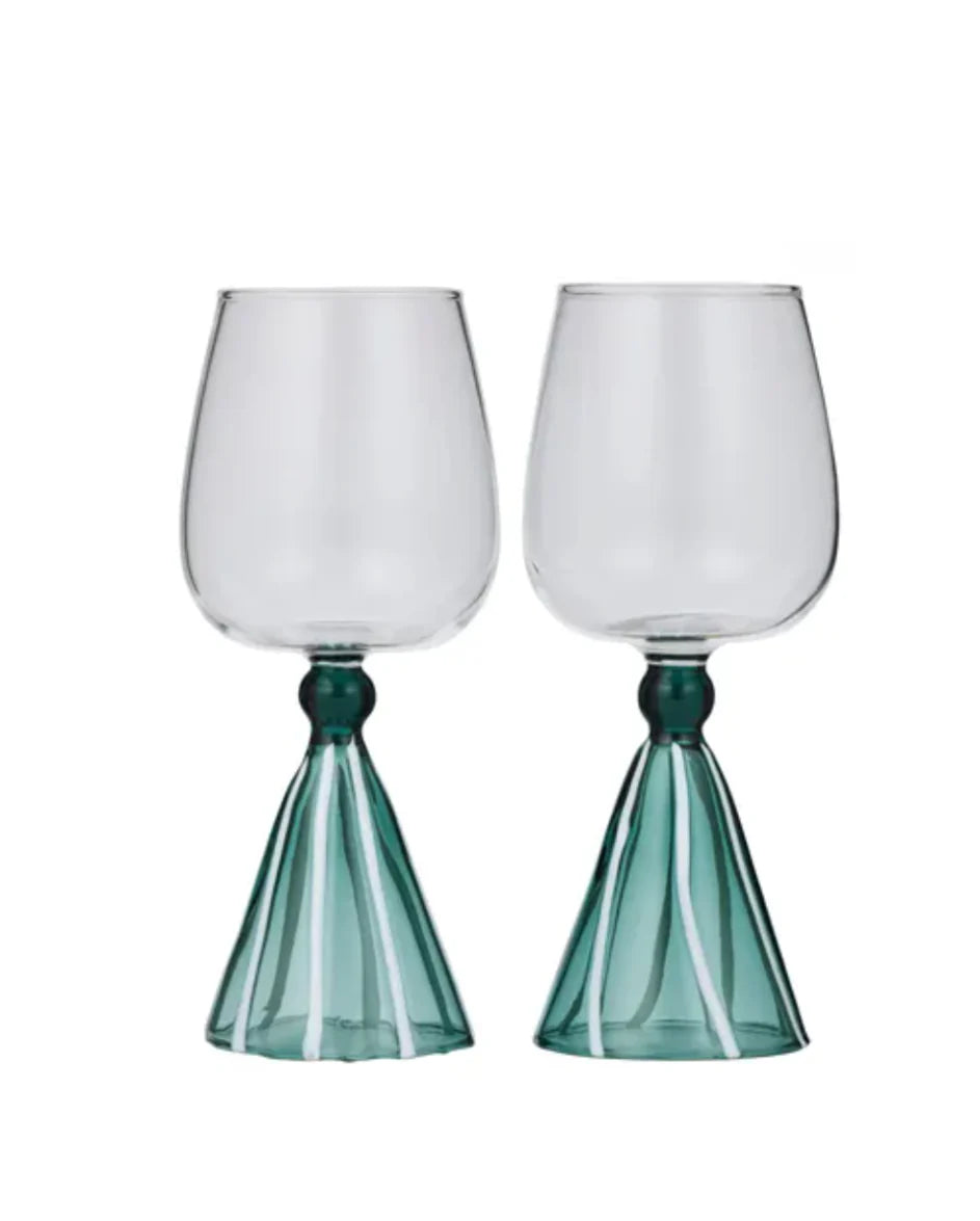 Ragni Set 2 Teal Wine Glass