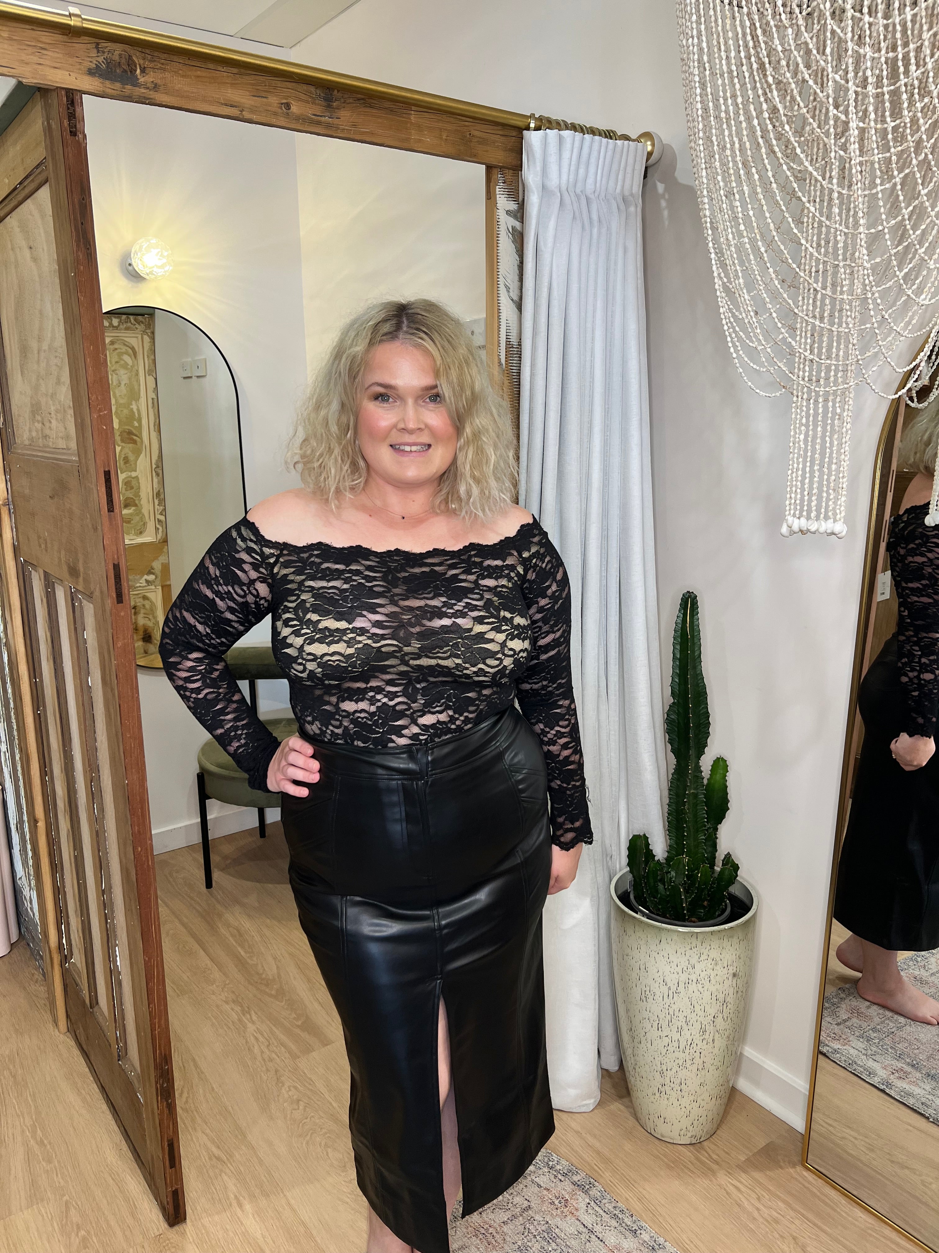 Fillie Black Lace Top