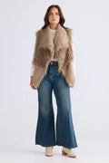 Luna Fur Vest - Taupe