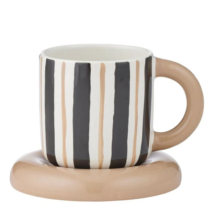 Candy Cup & Saucer Black / Natural