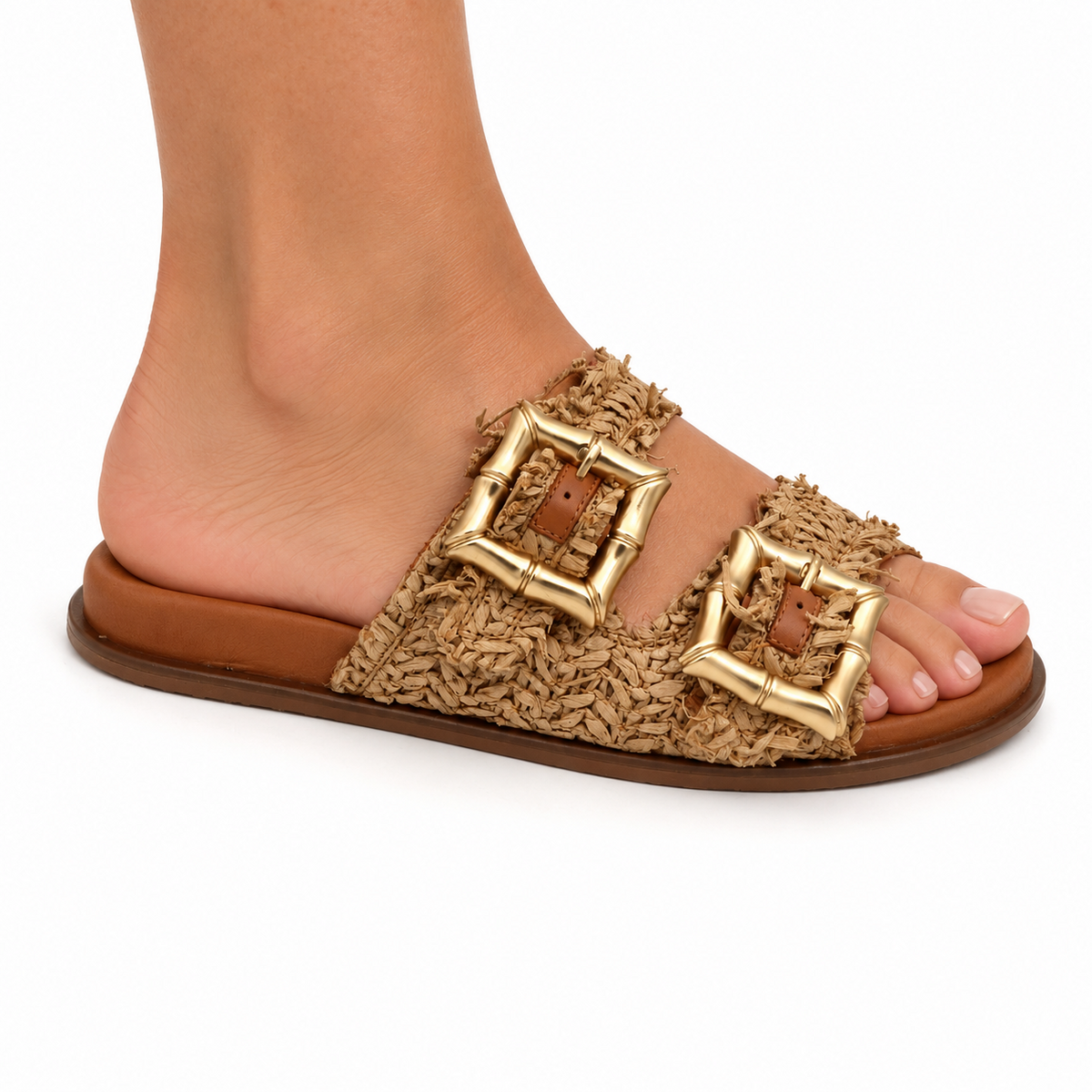 Ease Slide- Beige Raffia