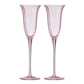 Crowne Set 2 Glass Flute | Pink