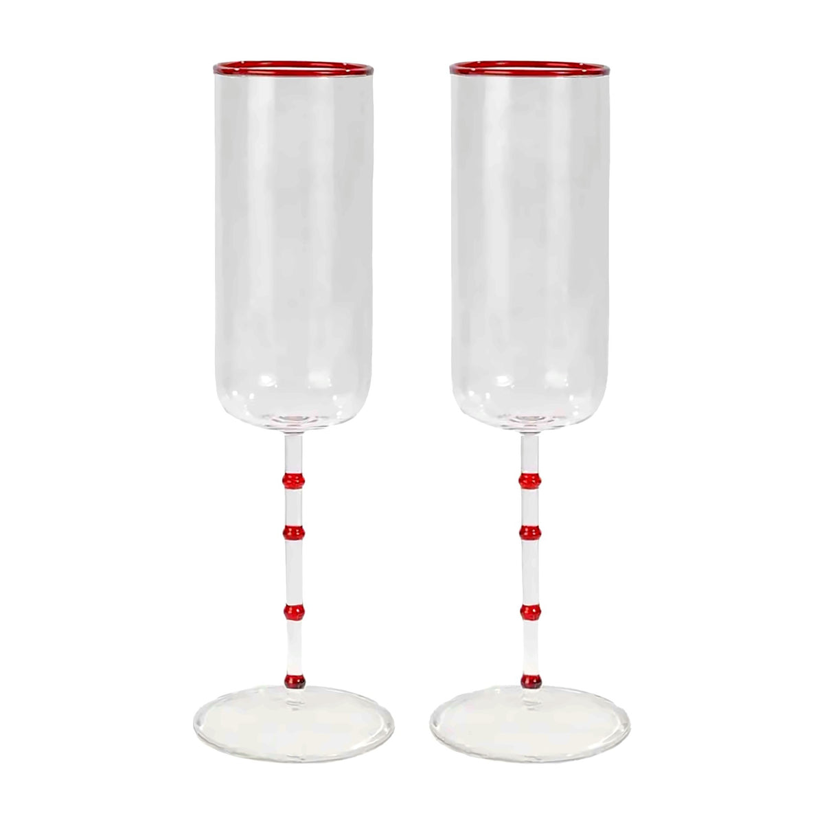 Hudson Flute Set 2 Clear/Red