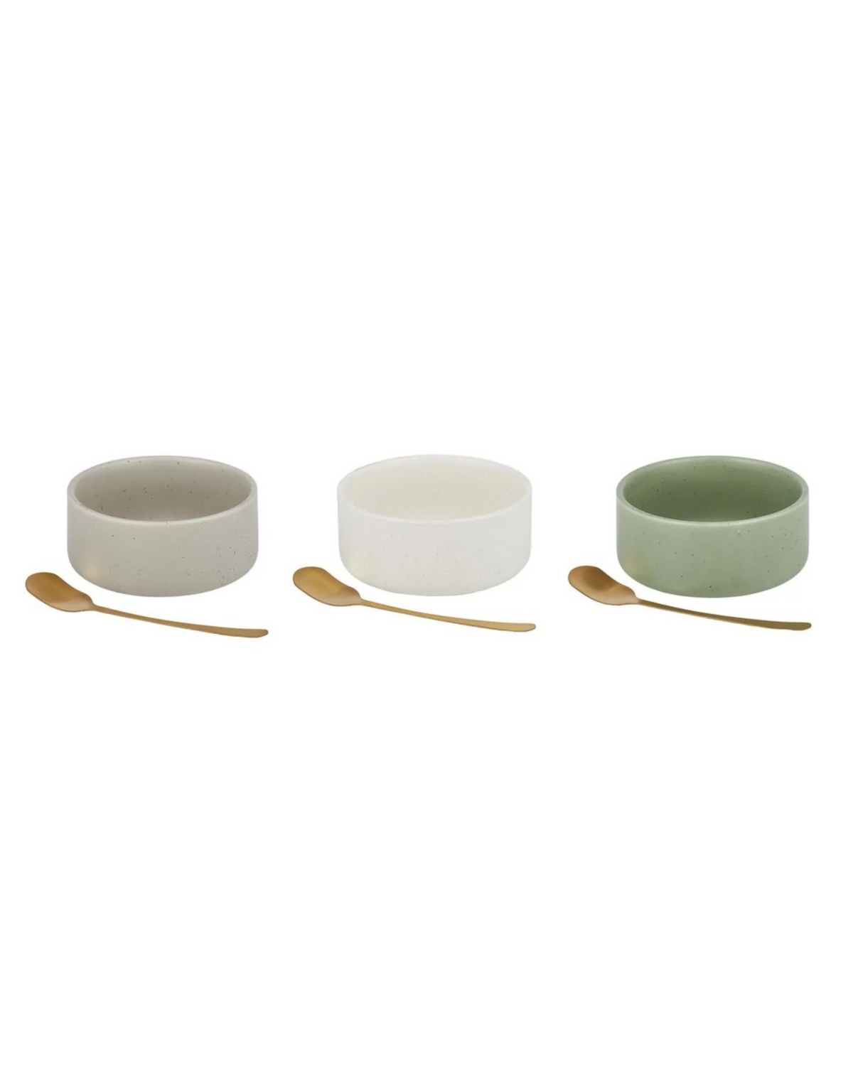 Lou S/2 Cer Bowl w Spoon 10×5cm 3 Asst