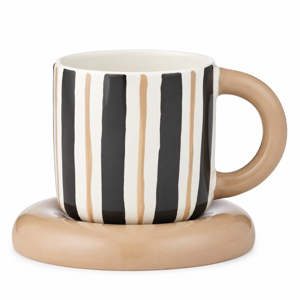 Candy Cup & Saucer Black / Natural