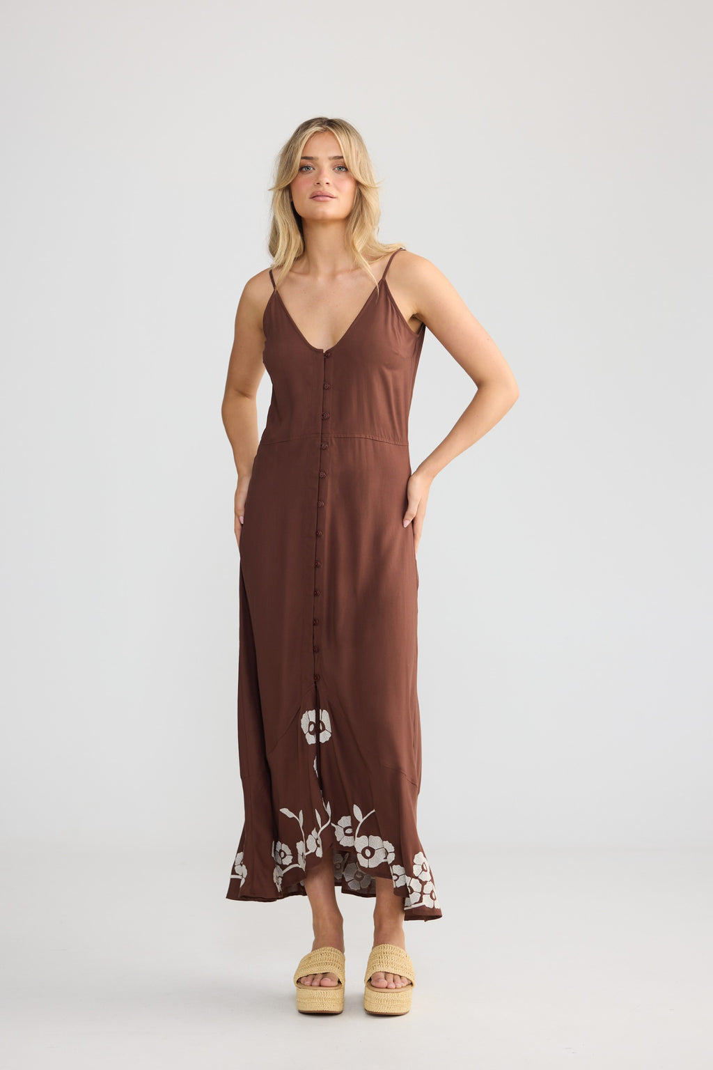 Oasis Dress - Chocolate/Ivory – view 3