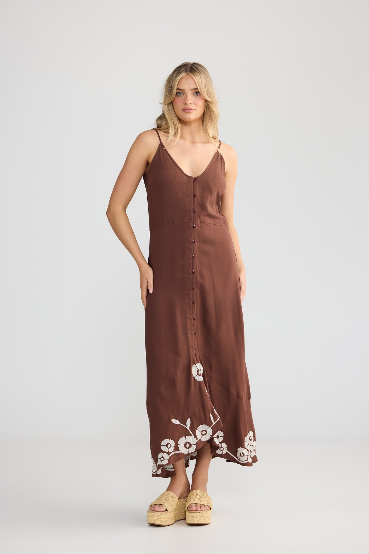 Oasis Dress - Chocolate/Ivory