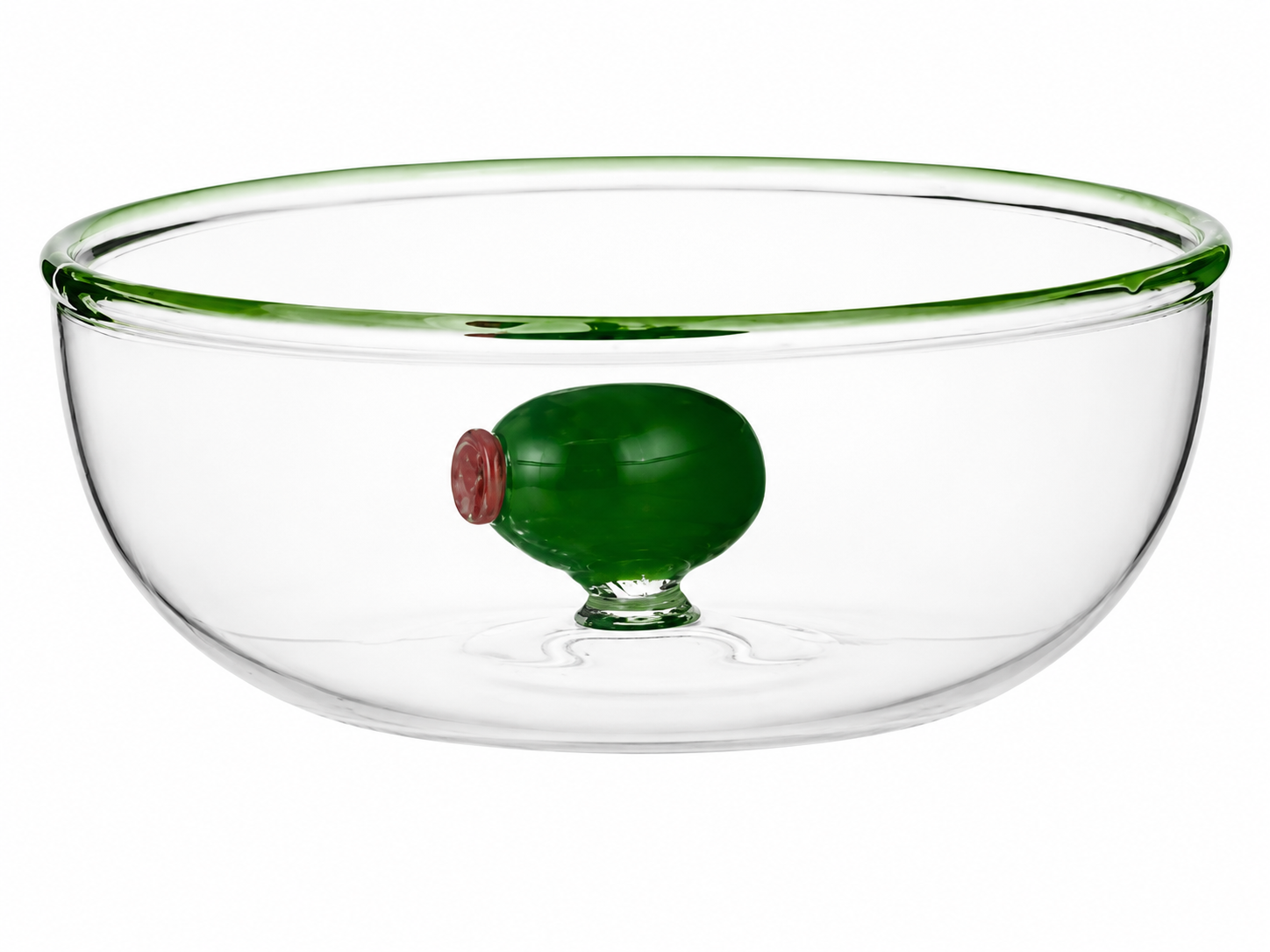 Olive Glass Bowl Small