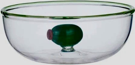 Olive Glass Bowl Small