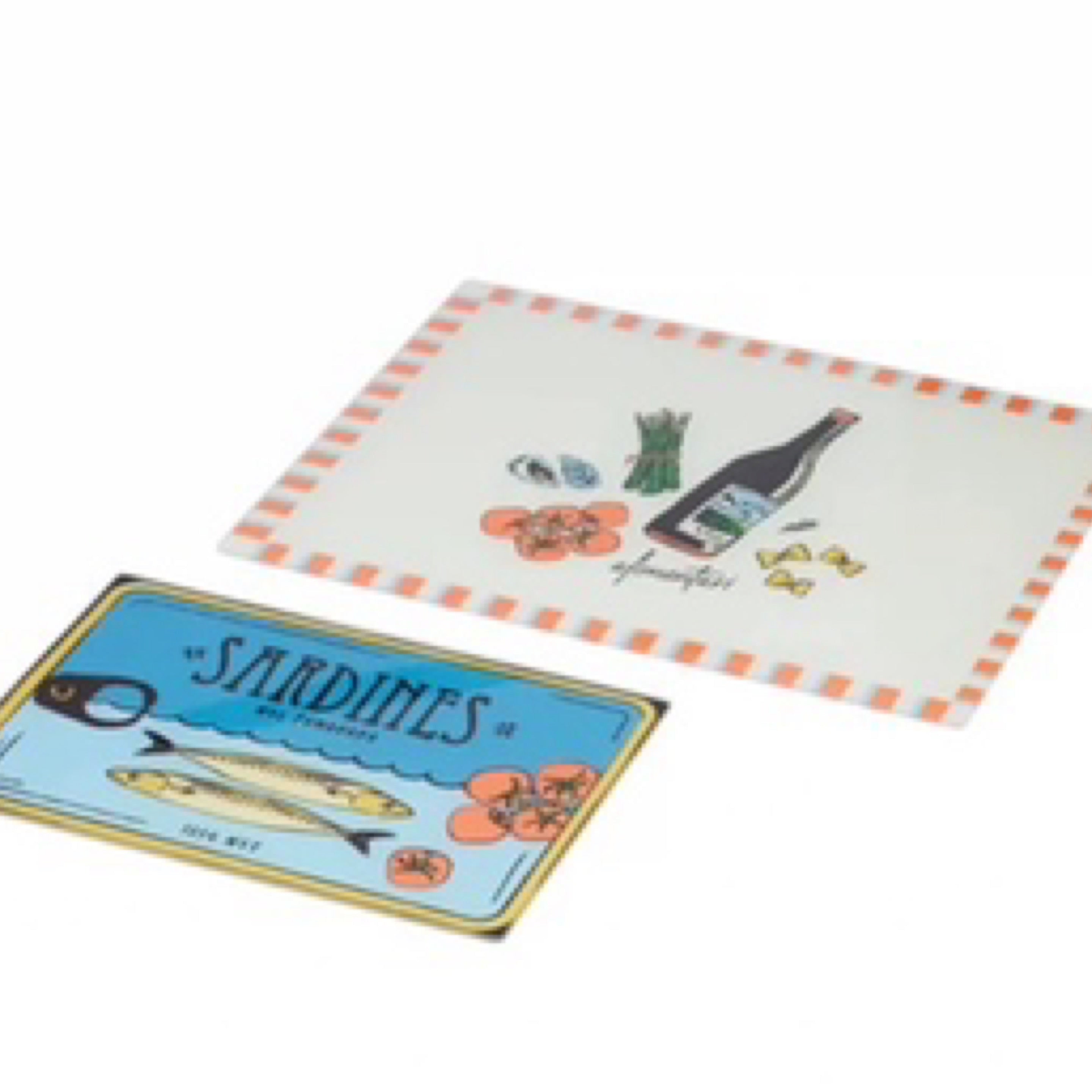 SARDINES GLASS SERVING BOARD SET OF 2