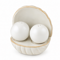 Pearl ceramic salt and pepper set, 3 piece gift boxed