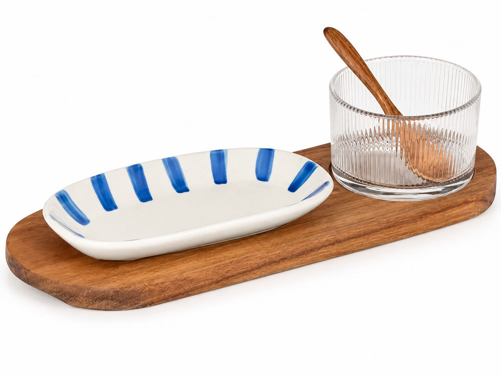 Azzurro 4 piece serving set, gift boxed