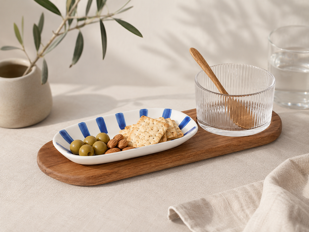 Azzurro serving set styled for entertaining