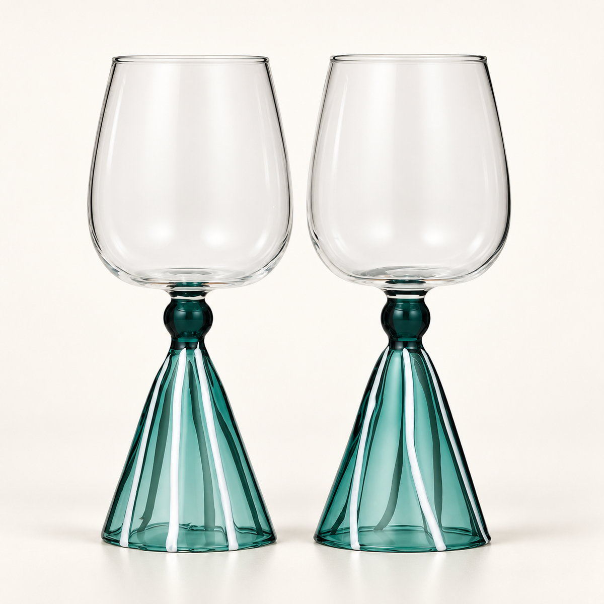 Ragni Set 2 Teal Wine Glass