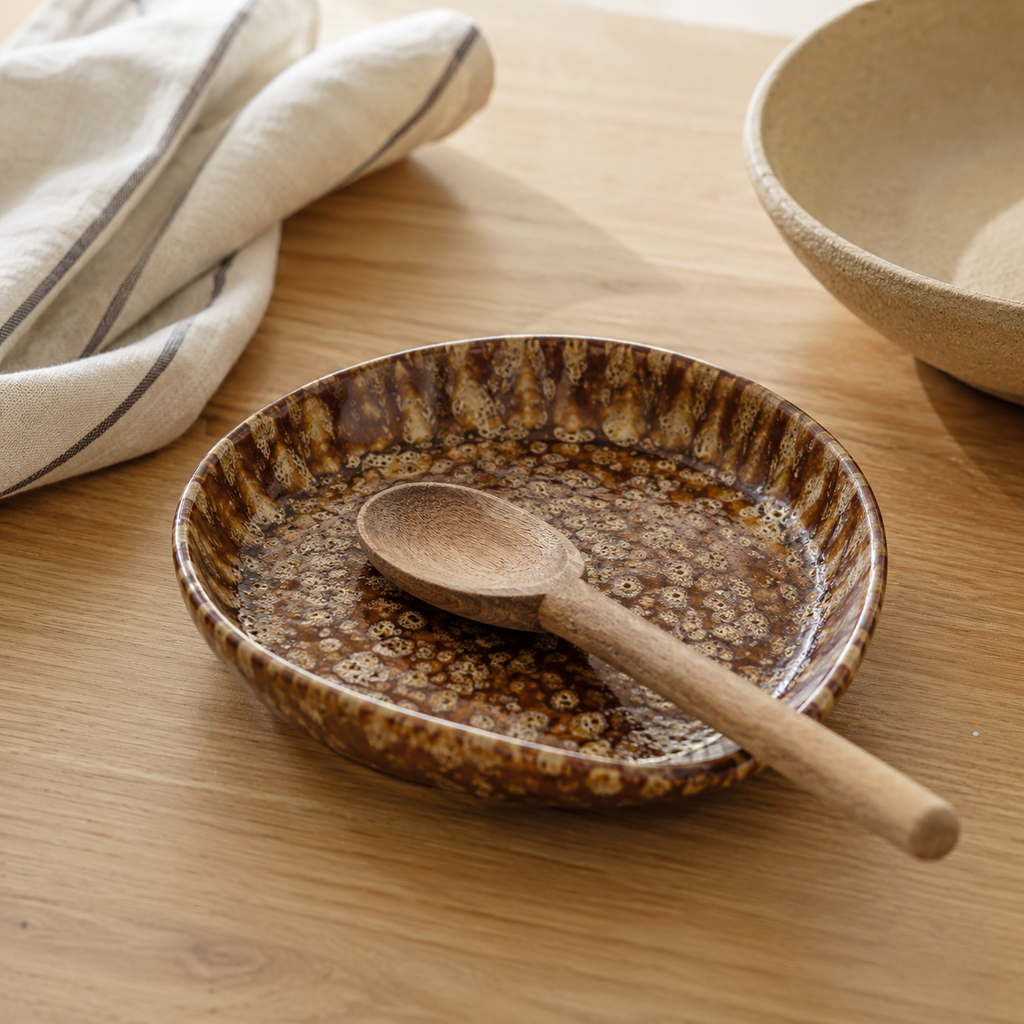 Studio Ceramic Spoon Rest Cocoa
