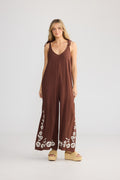 Temple Jumpsuit - Chocolate/Ivory