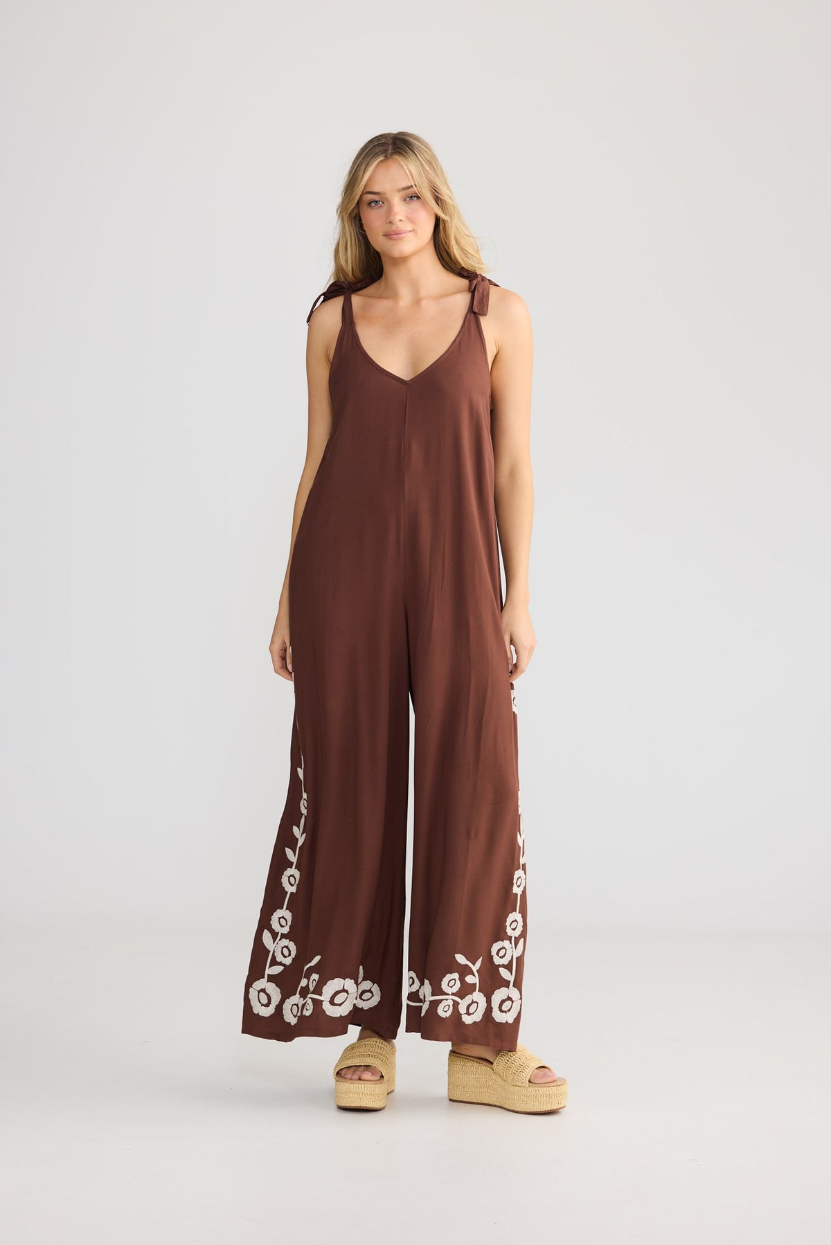 Temple Jumpsuit - Chocolate/Ivory